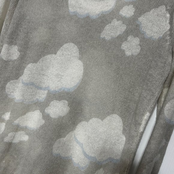 Lauren Conrad Sheer Long Sleeve Pullover Crewneck Sweater Cloud woman Small 1551 - Picture 2 of 6